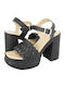 Klaudia Din piele Sandale Negre