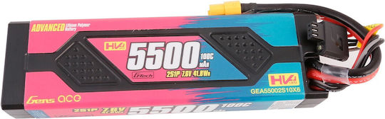 Gens Ace Авансирана Батерия Li-Po 7.6V 5500mAh 100C 2S XT60 за RC Превозно Средство