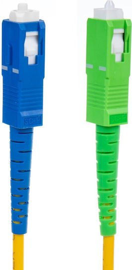 Maclean Energy Optisches Faserkabel SC/APC-SC/UPC 3m Gelb