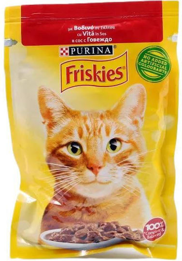Friskies Friskies Мокра Храна за Котки в Чантичка с Говеждо месо 26x85гр