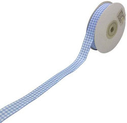 Giannopoulos Checked Light Blue Ribbon 25m