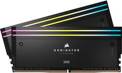 Corsair Dominator Titanium RGB 96GB DDR5 RAM with 2 Modules (2x48GB) and 6400 Speed for Desktop