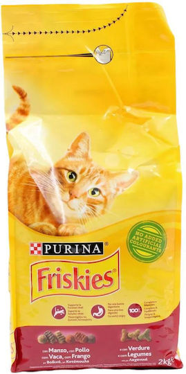 Friskies Ξηρά Τροφή για Ενήλικες Γάτες με Βοδινό 2kg