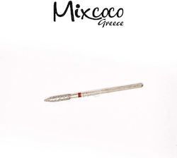 Mixcoco Nail Drill Diamond Cutter Bit with Barrel Head Red