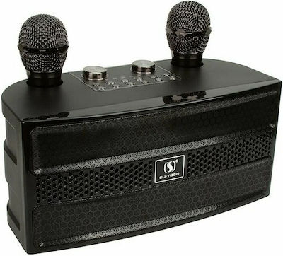 Karaoke System with Wireless Microphones in Black Color