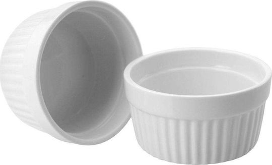 Excellent Houseware Serving Bowl Round made of Porcelain White with Diameter 9cm 2pcs