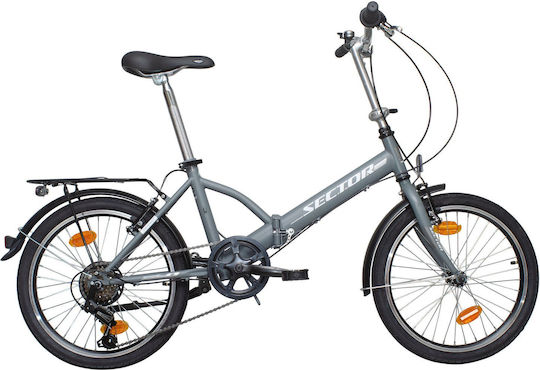 Sector Compact Ctb 20 20" Gray Foldable City Bicycle with 7 Speeds