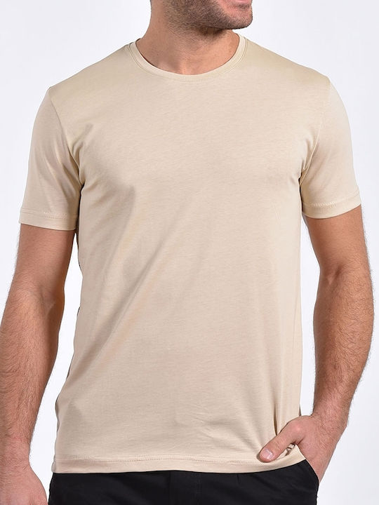 Clever T-shirt Bărbătesc cu Mânecă Scurtă beige