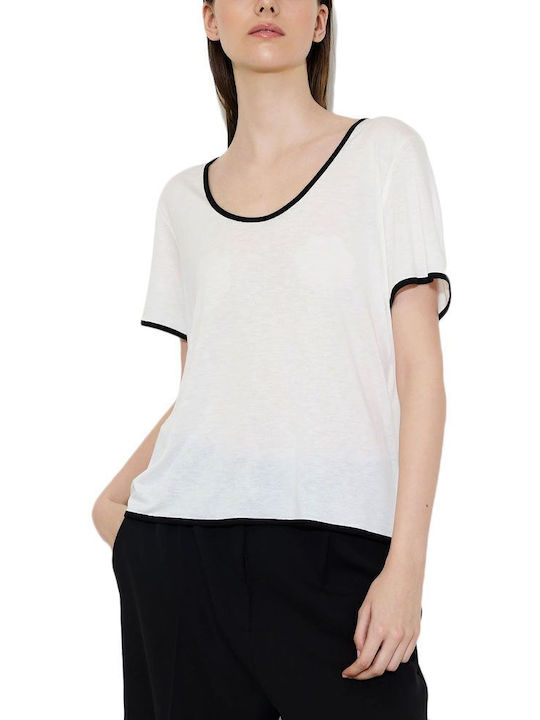 Dolce Domenica Women's Blouse Short Sleeve White