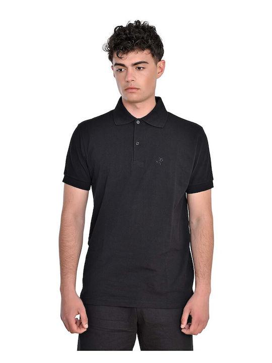 Polo Kurzarmbluse Schwarz