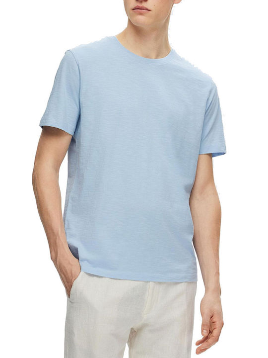 Selected Herren T-Shirt Kurzarm Cashmere Blue