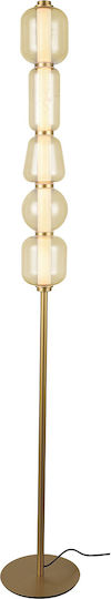 Zambelis Lights LED Floor Lamp H152xW12cm. with Warm White Light 1050lm Gold