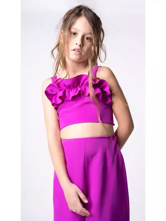 Genius Kids' Blouse Short Sleeve Purple