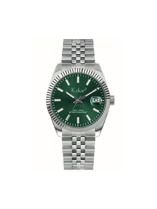 K.due² Watch with Metal Bracelet Green