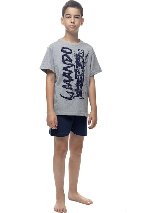 Galaxy Kinder Schlafanzug Sommerlich Baumwoll Gray