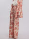 Studio 83 Women's Fabric Trousers Floral PINK