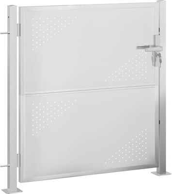 vidaXL Fence Gate in Silver Color 1.0x1.0m