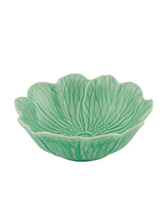 Bordallo Pinheiro Serving Bowl Round Green with Diameter 17cm