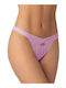Women's String with Lace Lilac
