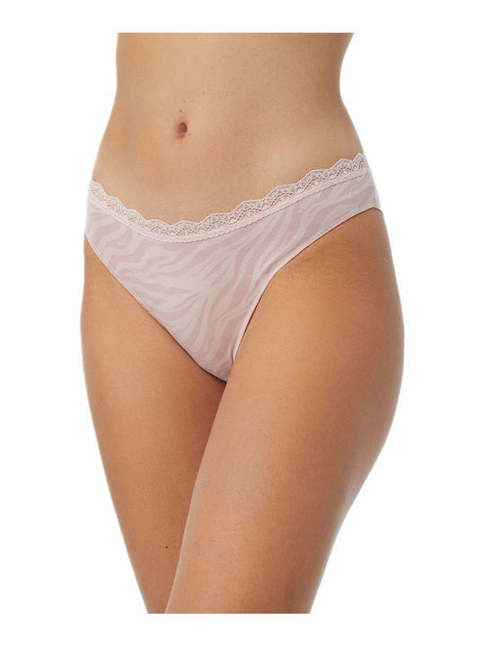 Minerva Rio Modal Fimelle Elegance Women's Slip with Lace Pink