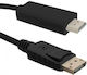Qoltec Cable DisplayPort male - HDMI male 1m Μαύρο (50440)