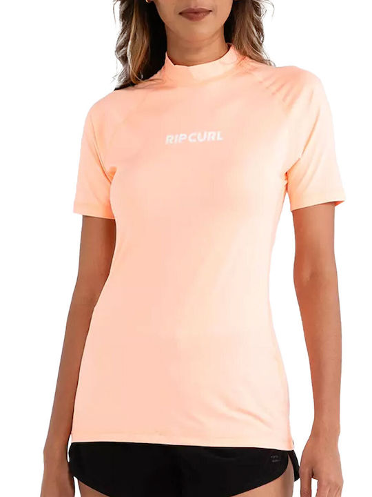 Rip Curl Surf Upf Femei Mâneci scurte Tricou de protecție solară Portocaliu