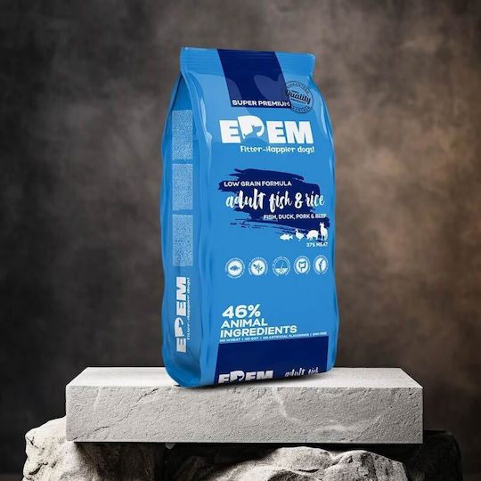 Eden 2кг Суха Храна за Възрастни Кучета с Риба и Ориз