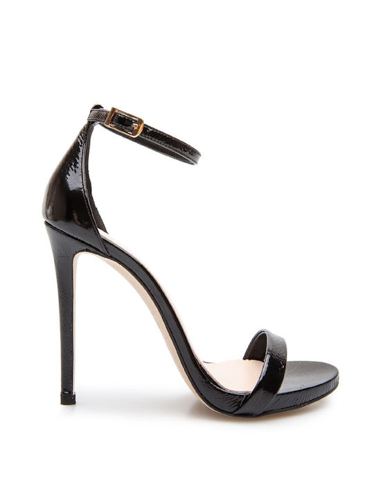 Labrini Patent Leather Women's Sandals Black
