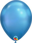 Set of 100 Balloons Latex Blue 28cm Blue Chrome