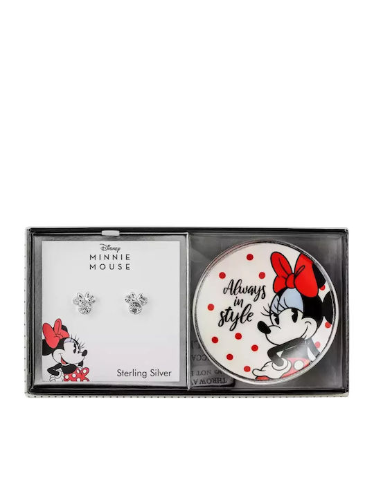Cercei Peershardy Minnie în Cutie Cadou + Tăviță pentru Bijuterii