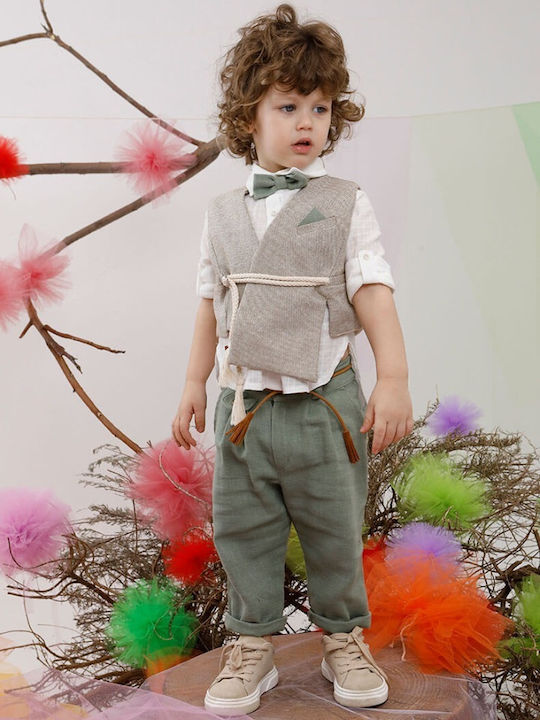 Bambolino Baptism Suit with Vest for Boys Matias Beige