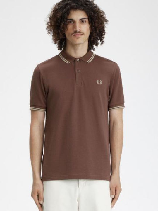 Fred Perry Men's Short Sleeve Blouse Polo Brick