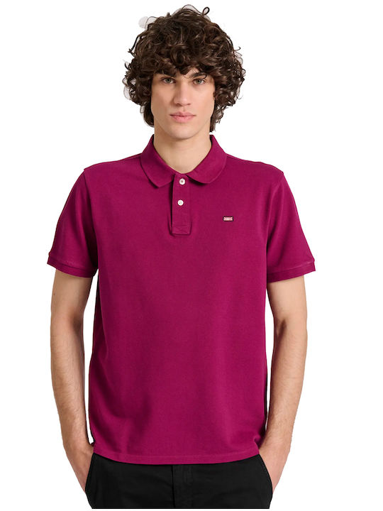 Funky Buddha Polo Short Sleeve Blouse Magenta P...