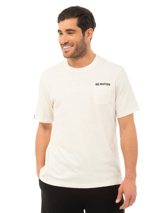 Be:Nation Herren T-Shirt Kurzarm offwhite
