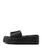 Leather Women's Flat Sandals Black