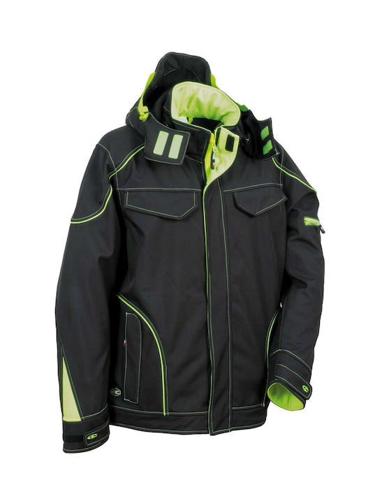 Cofra Tecka Μπουφάν Εργασίας Softshell με Κουκούλα Μαύρο