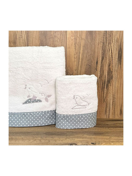 Bunny Bebe Σετ Βρεφικές Πετσέτες 2τμχ Γκρι