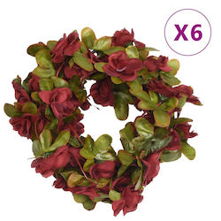 Vidaxl Artificial Flower Garlands 6 pcs Bordeaux 250 cm Red