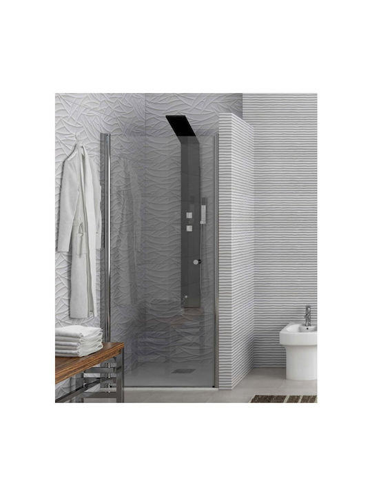 Karag S465185 Duschwand für Dusche mit Aufklappbar Tür 65-70x185cm Klarglas