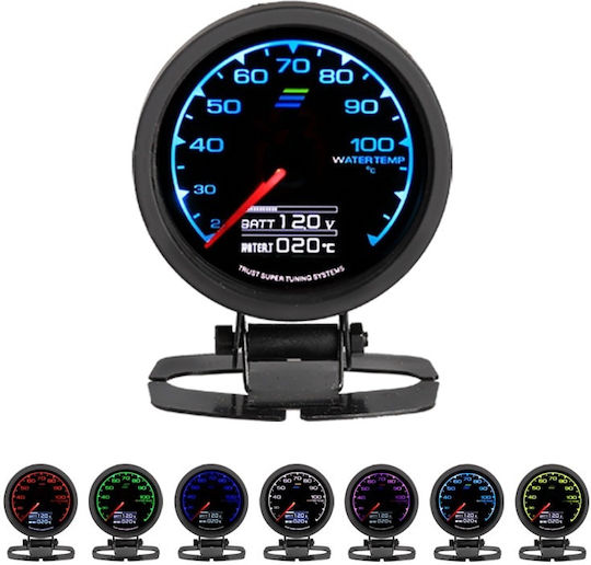 Car Dashboard Water Temperature and Voltmeter Digital Instrument 62mm