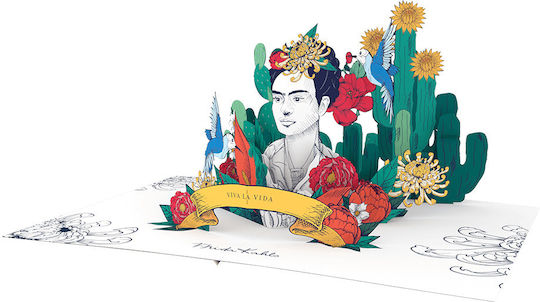 Origamo Card Greeting Card Emerging Baddies Frida Kahlo 18.5x14cm Kirigami