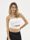 SunsetGo! Lia pentru Femei Crop Top Alb