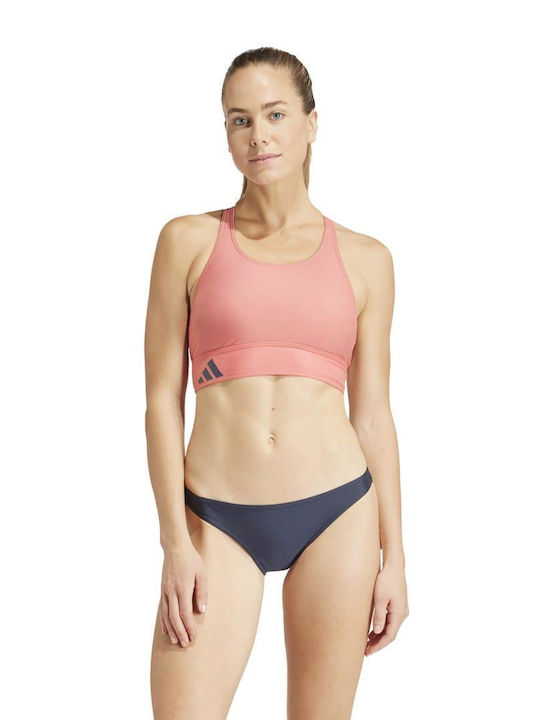 Adidas Bikini Set Sports Bra & Slip Bottom Branded Beach Coral