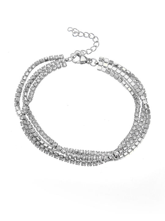 Hand Chain Bracelet Mn MN 4324-38 SILVER Silver Bag To Bag
