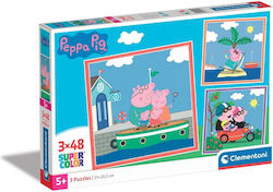 449133 Clementoni Kids Puzzle Super Color Peppa Pig 3x48 Pieces