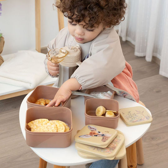 Ταπεράκια Φαγητού My Deer Μπεζ Σετ 4τμχ Kiokids 4188