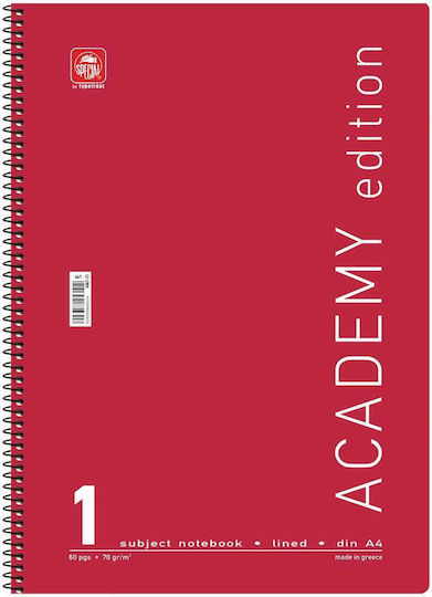 Typotrust Spirale Schulheft Geregelt A4 Academy Rote