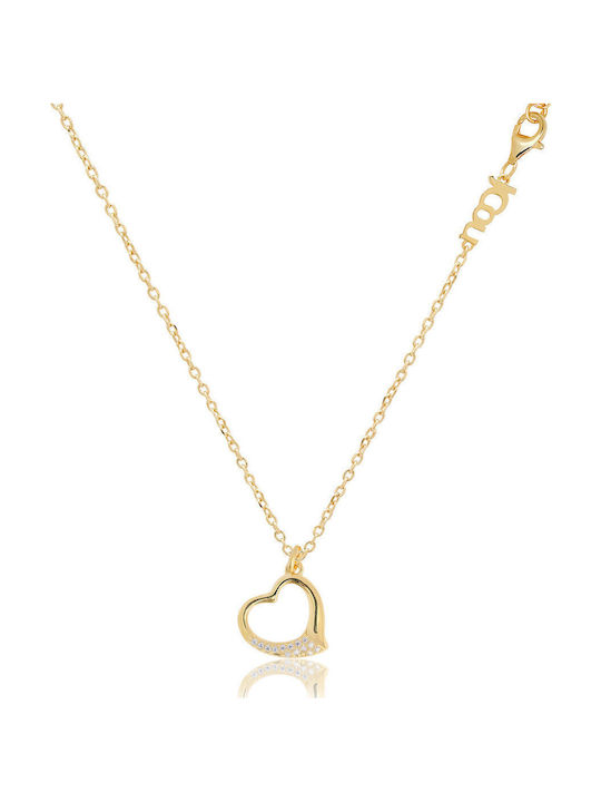 Silver Gold Plated Women's Necklace Jcou Wildheart Zircon Code jw914g1-02