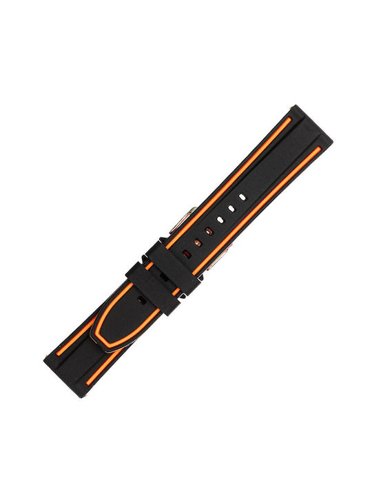 Rubber Strap Black Orange 20mm Kostelo