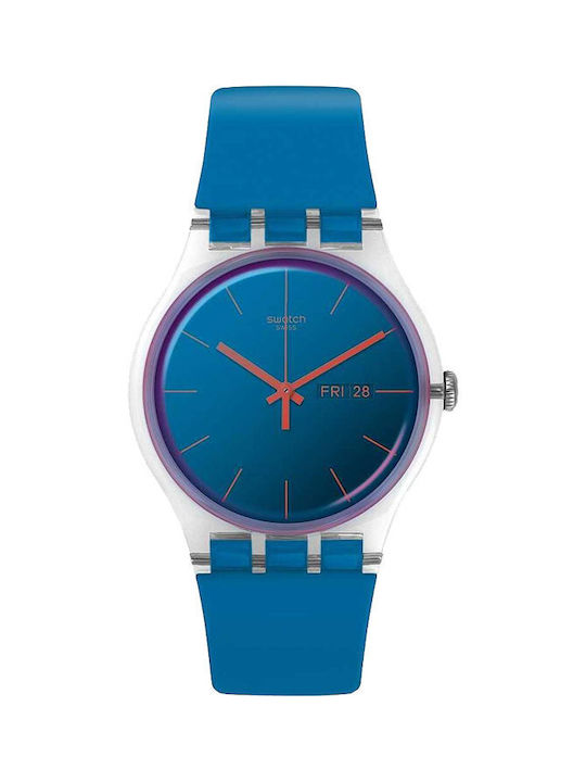 Swatch So29k702-s14 Swatch Transformation Polablue Blue Silicone Strap Unisex